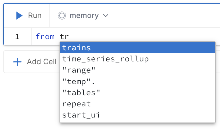 Autocomplete screenshot